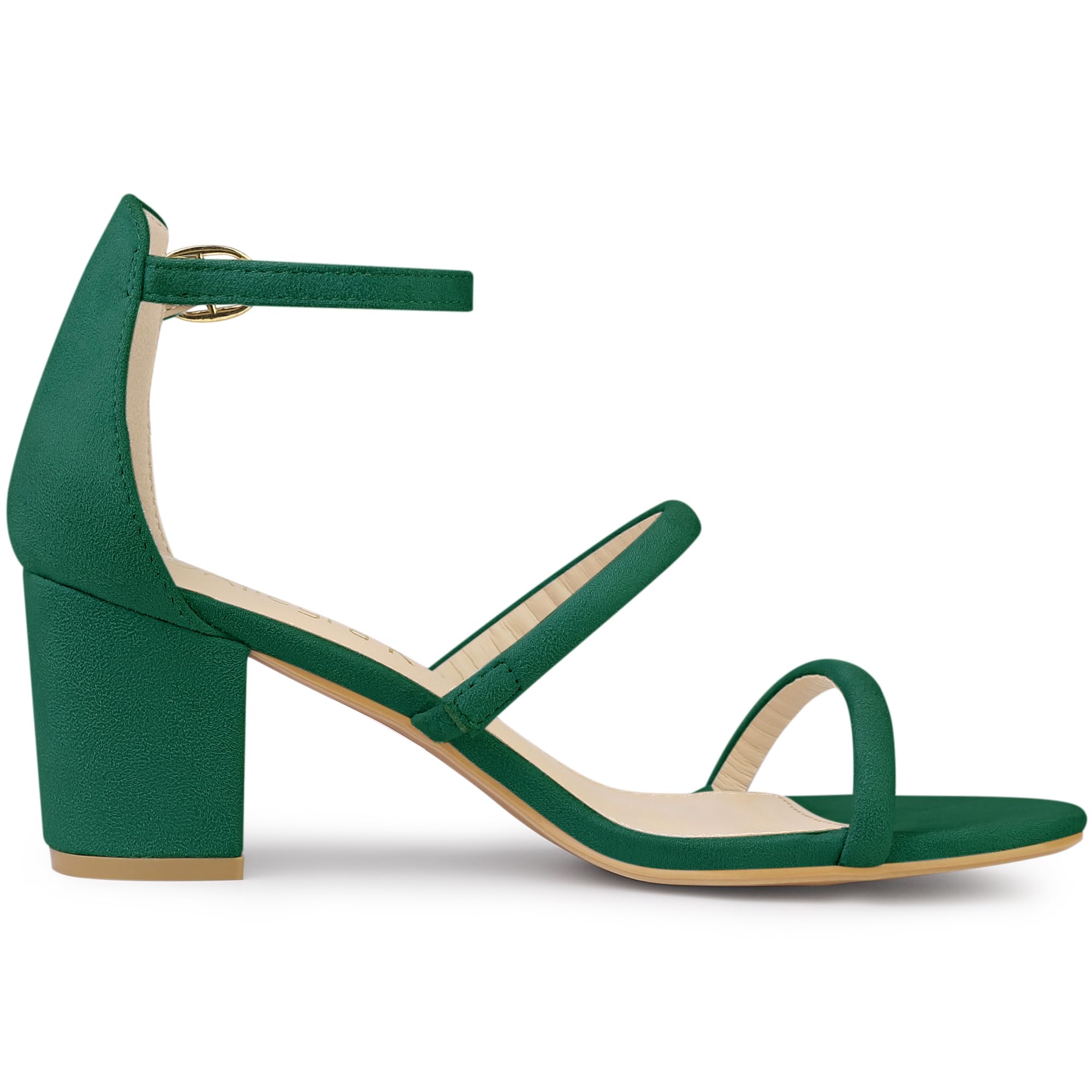 Allegra K Women's Open Toe Ankle Strap Chunky Heel Sandals - Comfortable Summer Dressy Shoes for Weddings, Parties & Date Nights