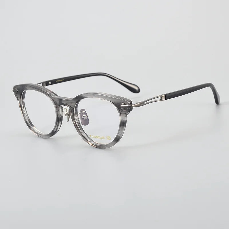 Stylish Black Acetate Unisex Oval Round Eyeglasses - Full Rim Thick Frame for Men & Women | Perfect for Reading, Driving & Fashion Accessories
