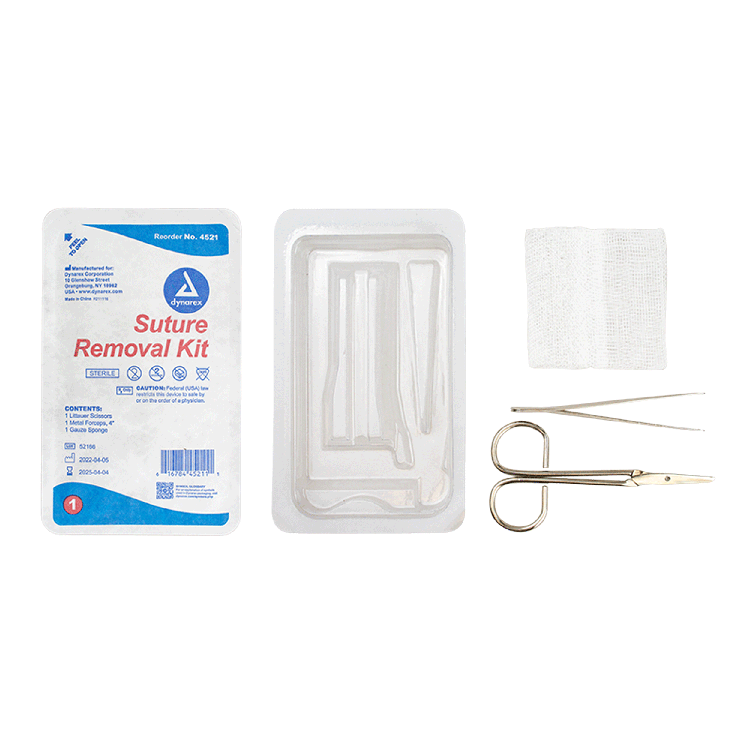 Dynarex Disposable Staple & Suture Removal Kit - Medical Sterile First Aid Tool for Wound Care & Post-Surgery Stitches Removal - Perfect for Hospitals, Clinics & Home First Aid Kits