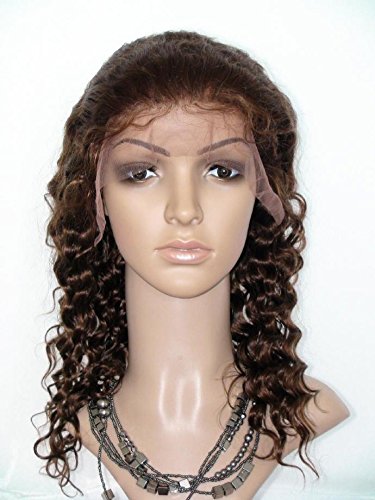 20 Inch Lace Front Human Hair Wig for Black Women - Long Deep Wave Curly Virgin Remy Hair in #4 Light Brown | Perfect for Daily Wear, Parties & Special Occasions
