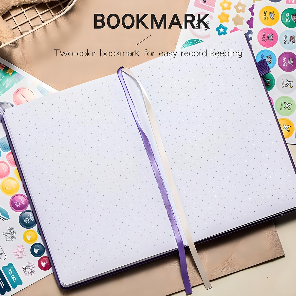GuaziV 2024-2025 Undated Planner - A5 Daily Weekly Monthly Organizer for Work, School & Personal Tasks - Start Any Date - Includes 6 Stickers (Dark Black) - Perfect for Productivity, Time Management & Goal Setting