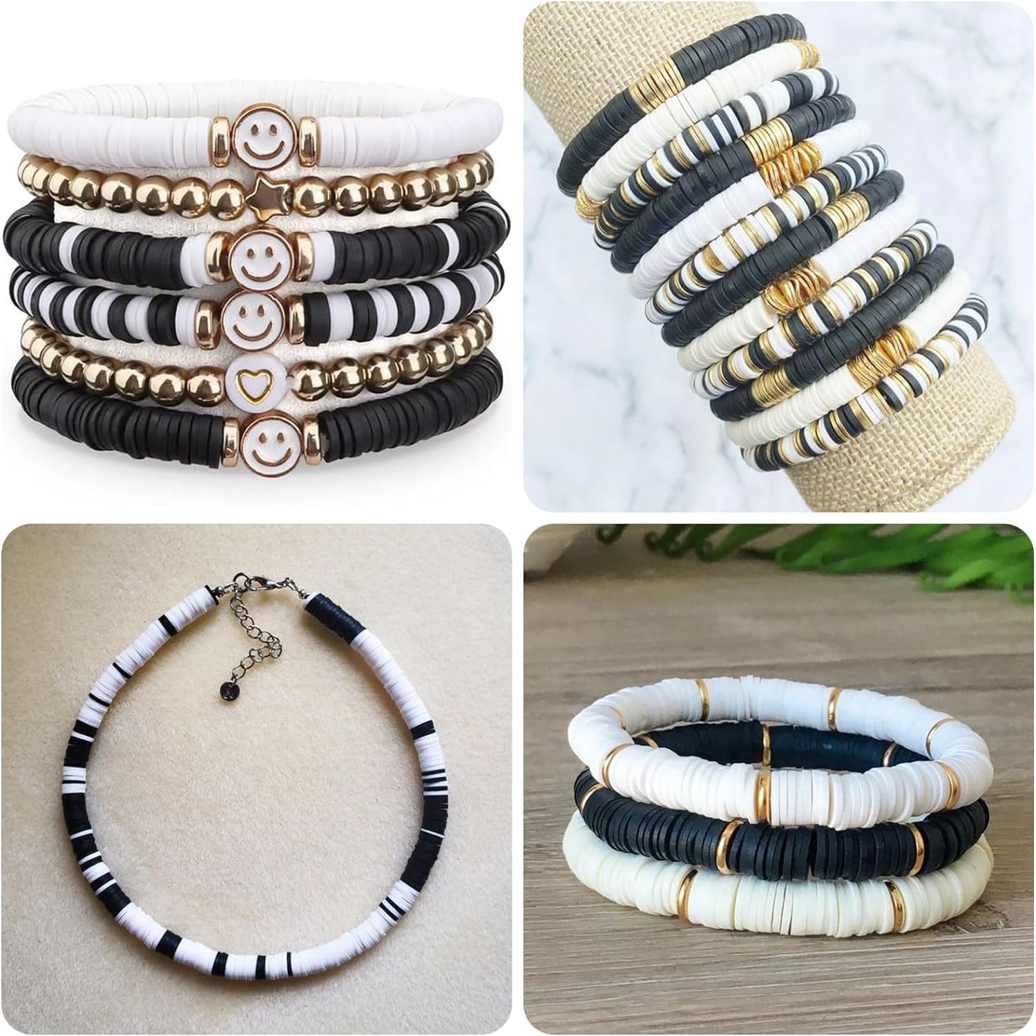 3600pcs Black Polymer Clay Beads for Jewelry Making - 6mm Flat Round Spacer Beads, 10 Strands Heishi Beads for DIY Bracelets, Necklaces & Earrings - Perfect for Crafting, Gifts & Boho Style Accessories