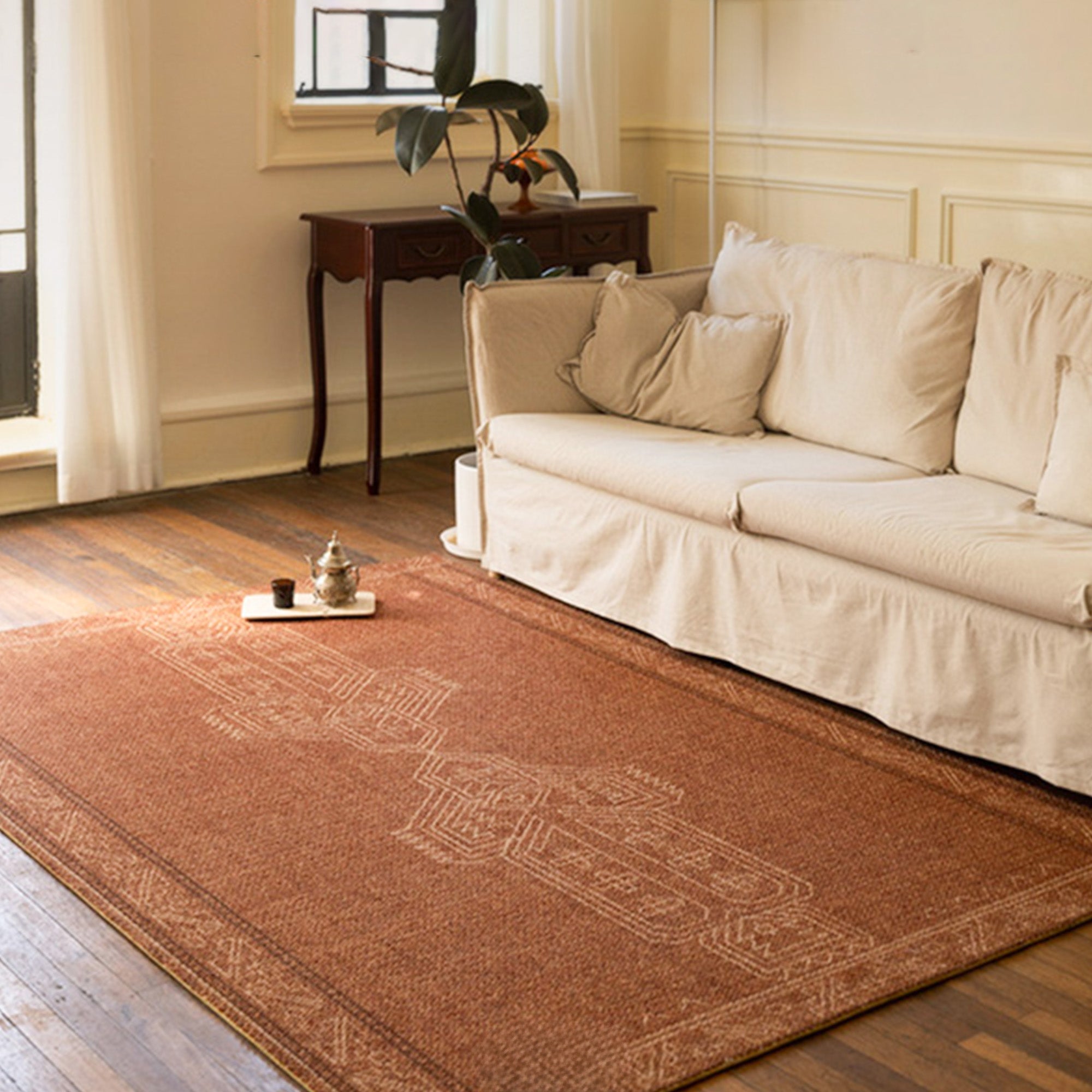 Vintage Tribal Easy Clean Spillproof Rug - Pet Friendly Large Area Rug for Living Room, Bedroom & Dining Room - Final Sale