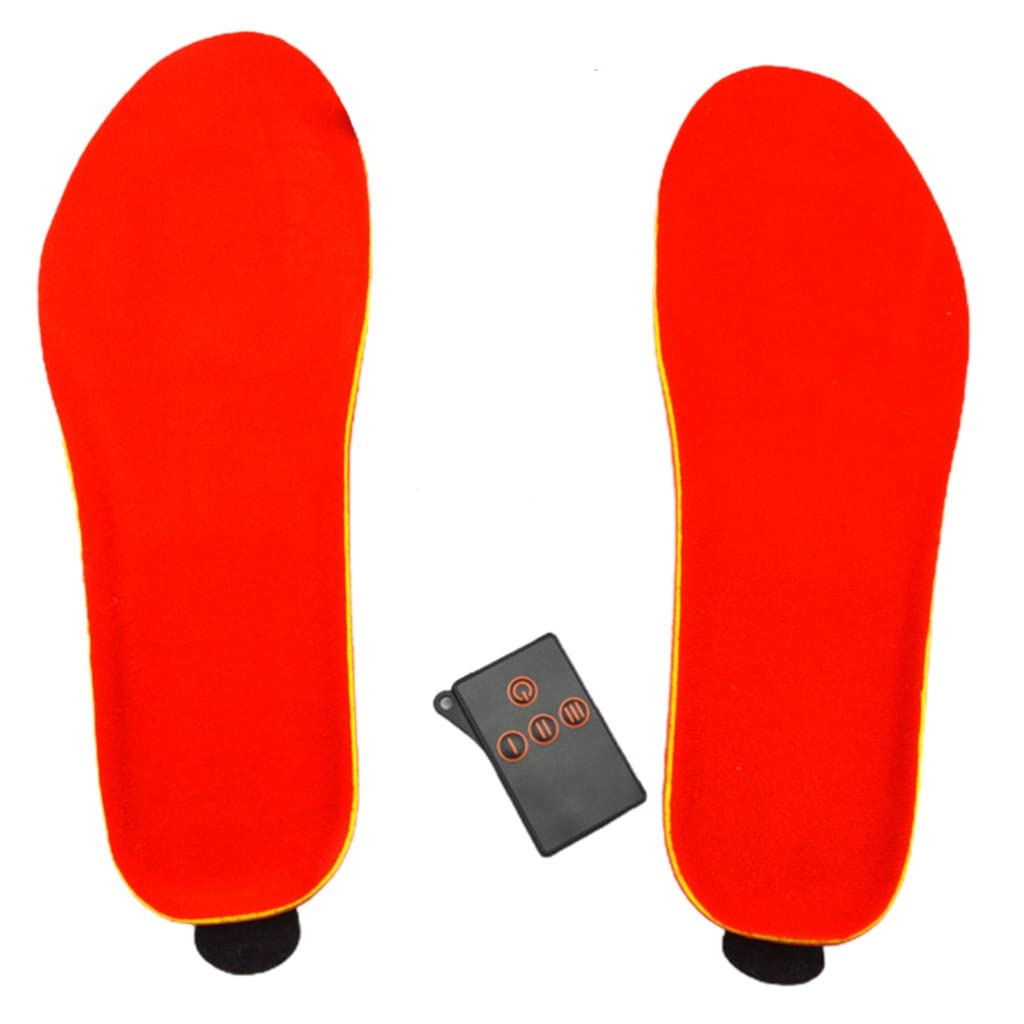 1800mAh Rechargeable Electric Heating Insoles with Remote Control - Winter Warm Heated Insoles for Boots & Shoes - US Size L (Black) - Perfect for Skiing, Hiking & Cold Weather Outdoor Activities