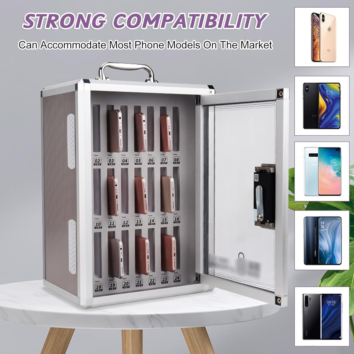Secure Cell Phone Locker Cabinet - Durable Phone Organizer Box with Key Lock for Schools, Classrooms & Offices - Perfect for Student Phone Storage & Digital Detox
