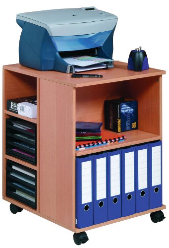 Durable 3-Tier Rolling Utility Cart - Multi-Functional Mobile Storage Organizer for Office Supplies, Books & Home Organization | Beechwood Finish | Perfect for Office, Classroom & Bedroom Storage Solutions