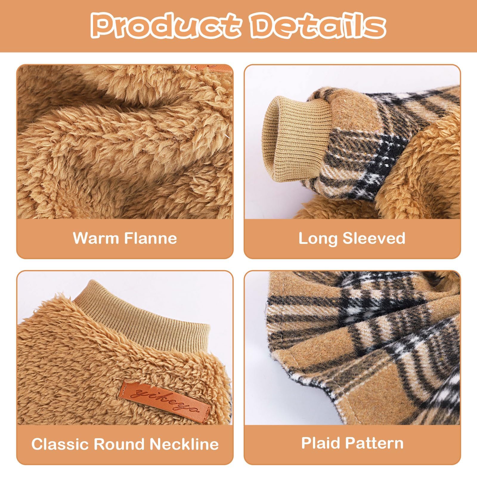 Kosiyi Small Dog Sweater for Chihuahua Yorkie - XXS Khaki - Perfect for Winter & Festivals