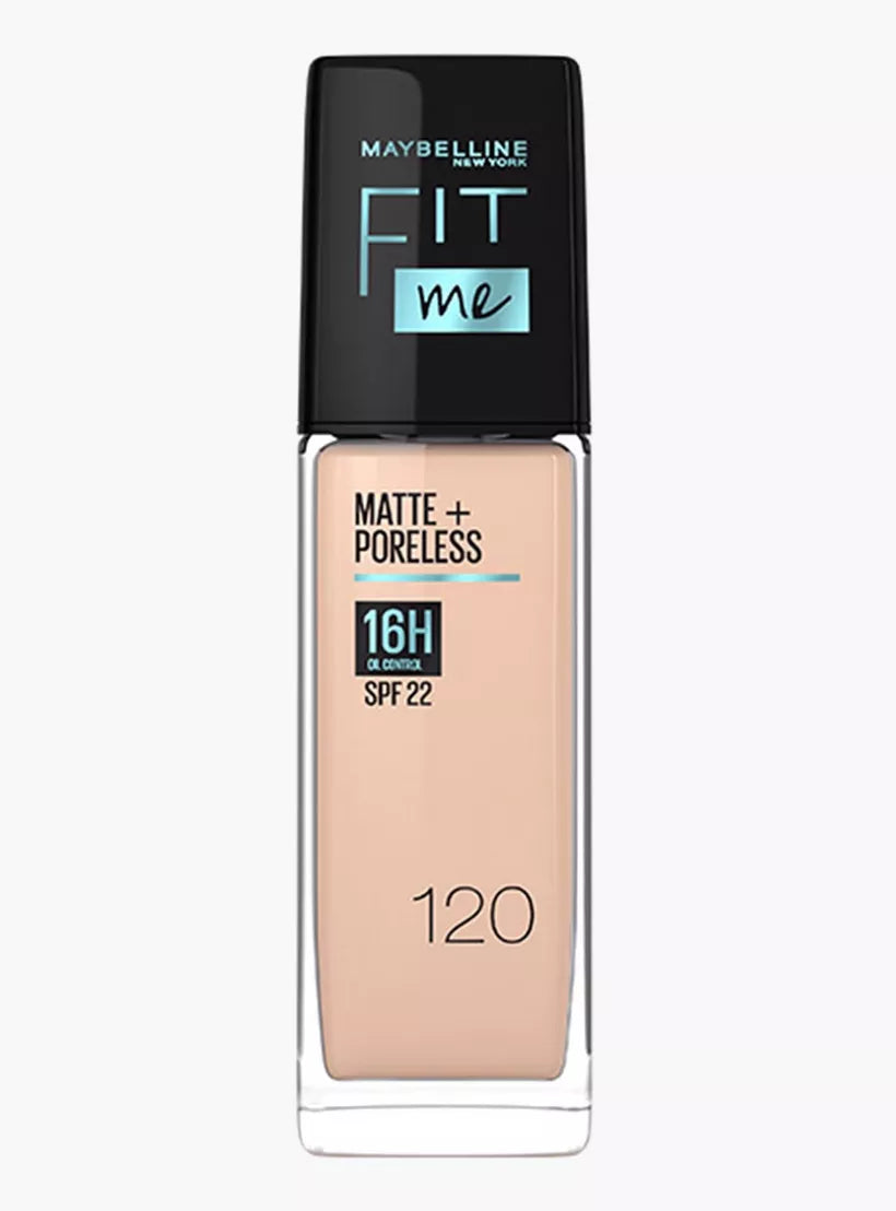 Maybelline New York Fit Me Matte + Poreless Liquid Foundation - 120 Classic Ivory, Oil-Free, Medium Coverage, Natural Finish | Perfect for Oily Skin & Everyday Makeup Looks