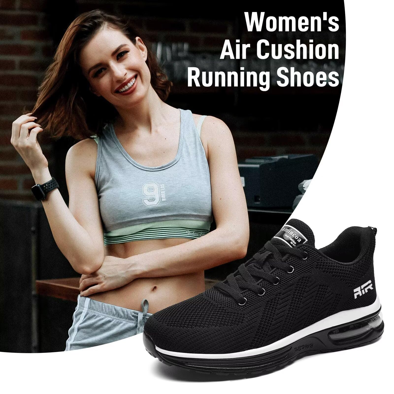 Lamincoa Women's Lightweight Walking & Running Shoes - Non-Slip Breathable Mesh Sneakers with Air Cushion for Gym, Workout, Tennis & Sports | Perfect for Jogging, Fitness Training & Daily Wear