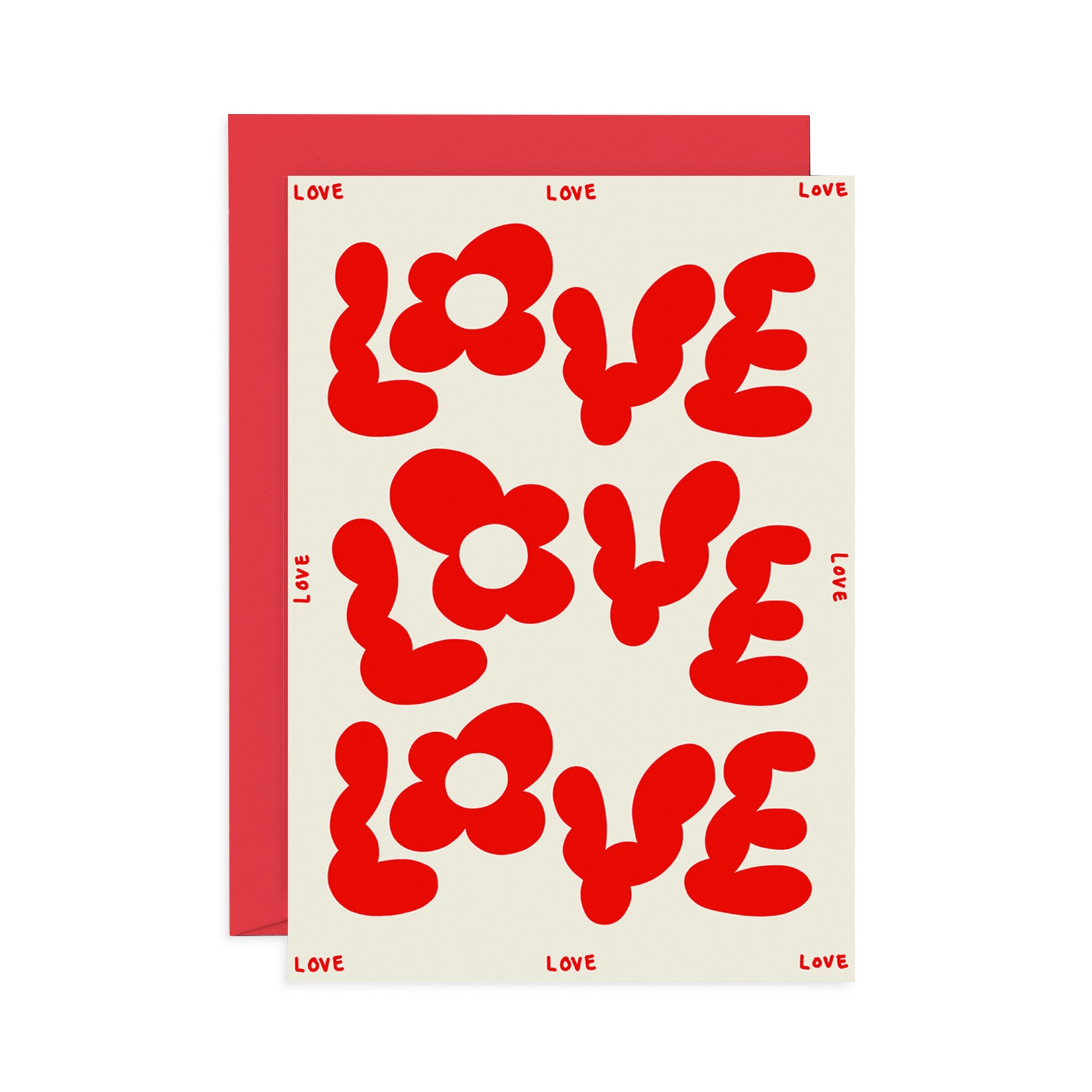 Love Love Love Greeting Card - Romantic Valentine's Day Card for Couples, Anniversaries & Special Occasions - Perfect for Expressing Your Feelings