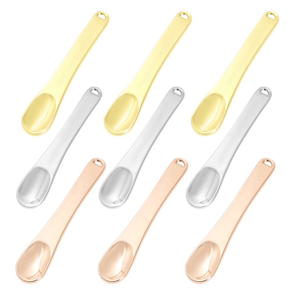 EXCEART 9PCS Metal Makeup Spoons - Facial Cream Spatulas for Skin Care & Cosmetics