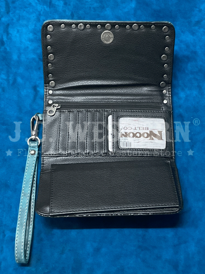 Nocona Women's Ophelia Clutch Wallet - Genuine Leather Black Crossbody Purse for Evening Parties & Date Nights