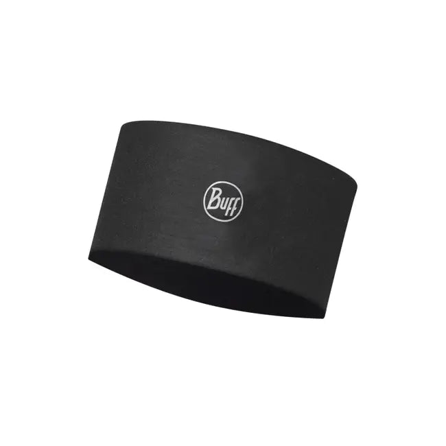 CoolNet UV® Wide Headband - Solid Black - Moisture Wicking & Sun Protection for Running, Hiking & Outdoor Sports