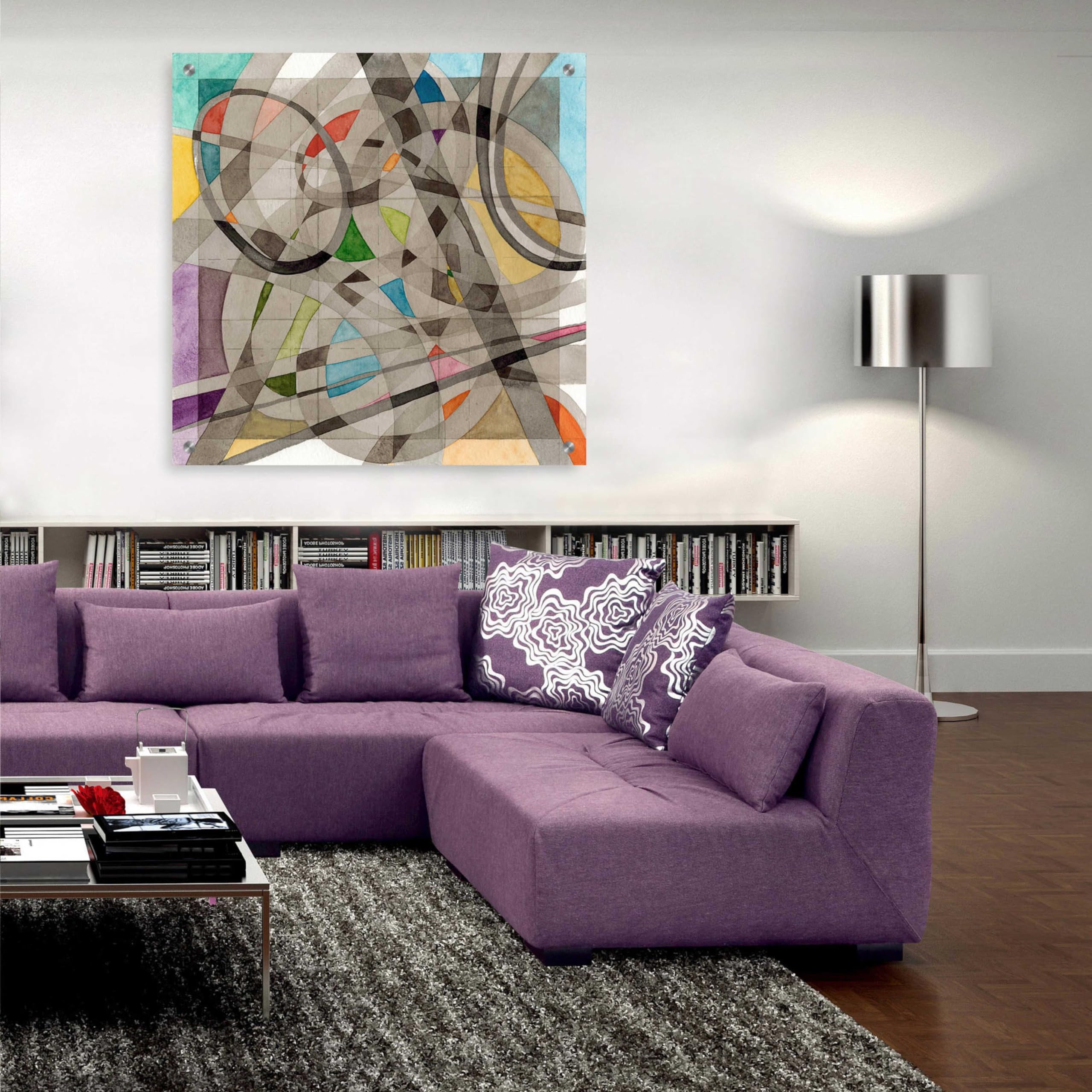 Epic Art 'Overpass' by Nikki Galapon - 36x36 Inch Acrylic Glass Wall Art Decor for Living Room, Bedroom & Office - Modern Abstract Painting for Home & Office Decoration