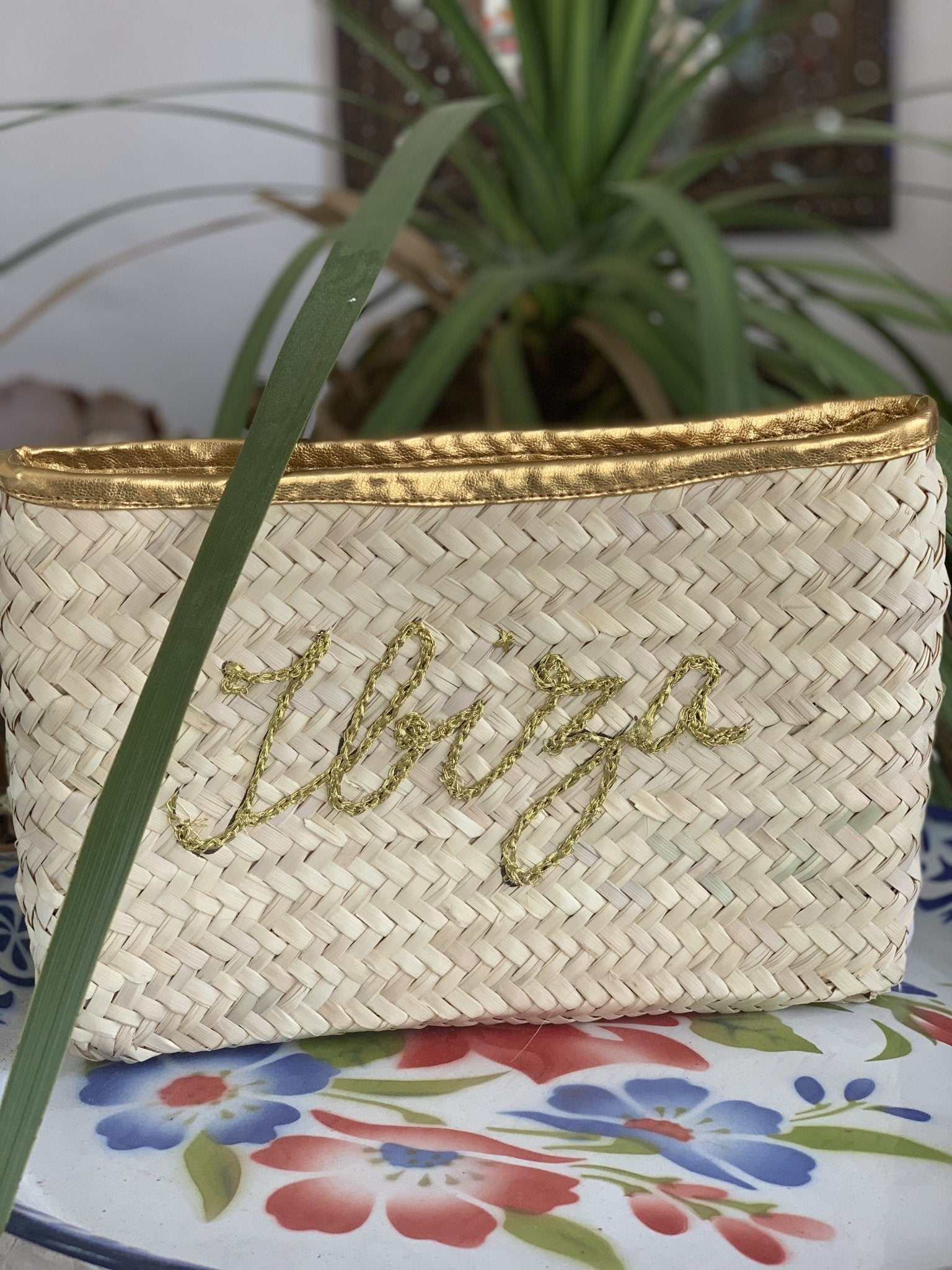My Ibiza Gold Embroidered Clutch Purse - Elegant Evening Bag for Parties, Weddings & Special Occasions