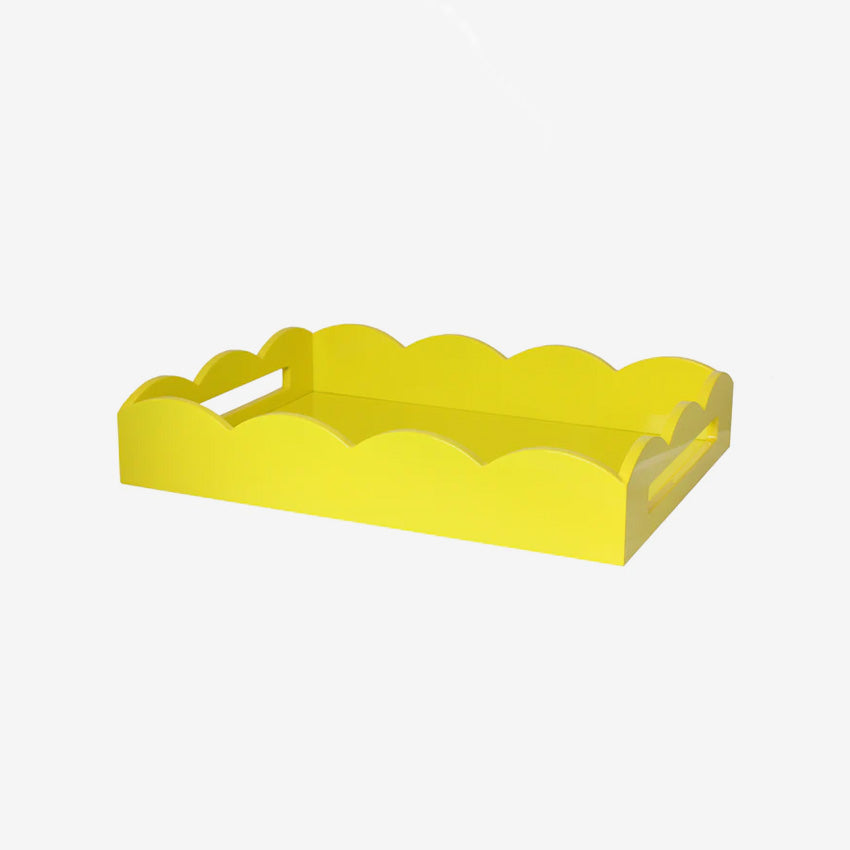 Addison Ross Scalloped Rectangle Tray - Decorative Serving Tray for Dining, Bathroom, or Coffee Table - Elegant Home Decor for Parties & Entertaining
