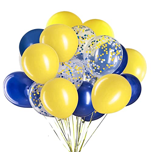 12in Navy+yellow Confetti 50pcs