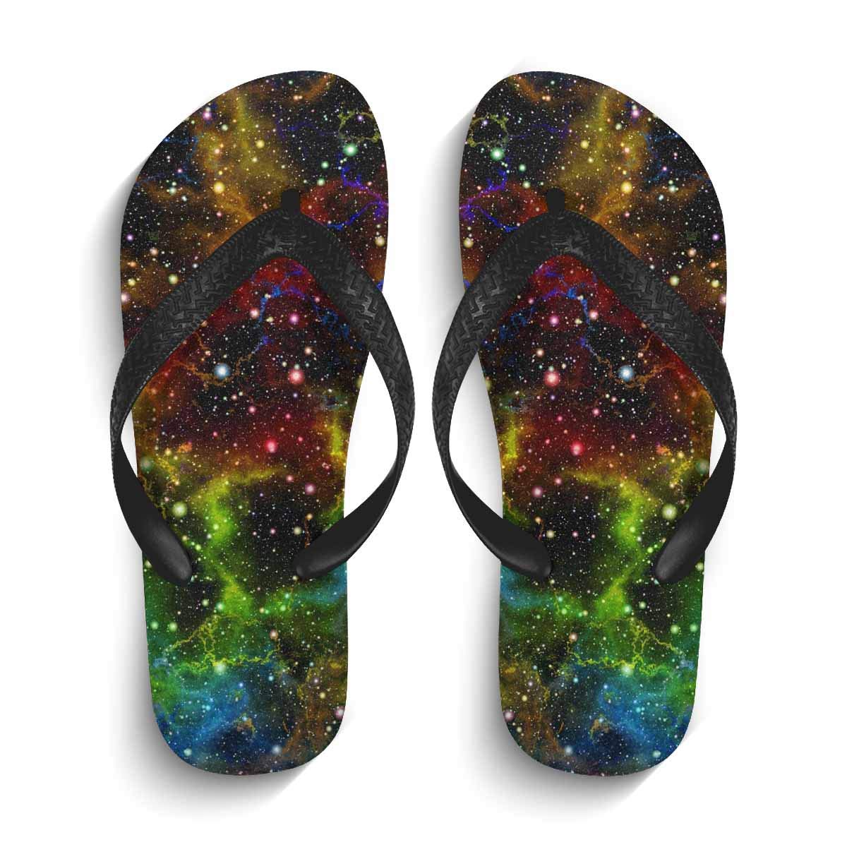 INTERESTPRINT Men's Non-Slip Flip Flop Slippers with Helm Anchor Starfish Design - Comfortable Beach Thong Sandals for Summer, Poolside, and Outdoor Relaxation