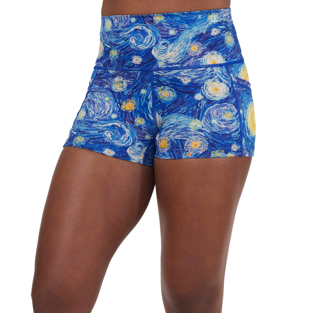 Starry Night Print Shorts for Women - Comfortable Summer Casual Shorts | Perfect for Beach, Vacation, and Outdoor Activities