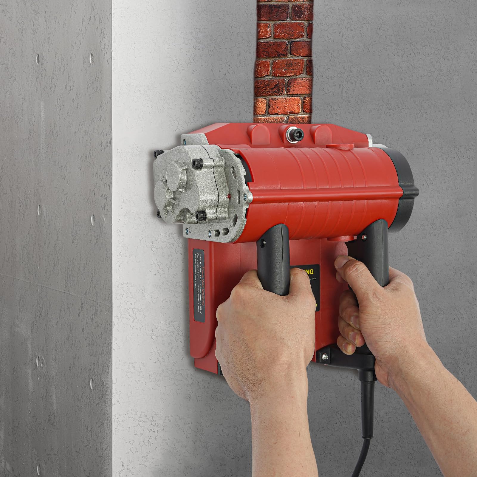 4580W Electric Wall Planer - Adjustable Depth Concrete & Putty Removal Tool for Wall Renovation | Professional Wall Shaving Machine for Cement, Plaster, Paint Stripping | Ideal for Home DIY & Construction Projects (Red)