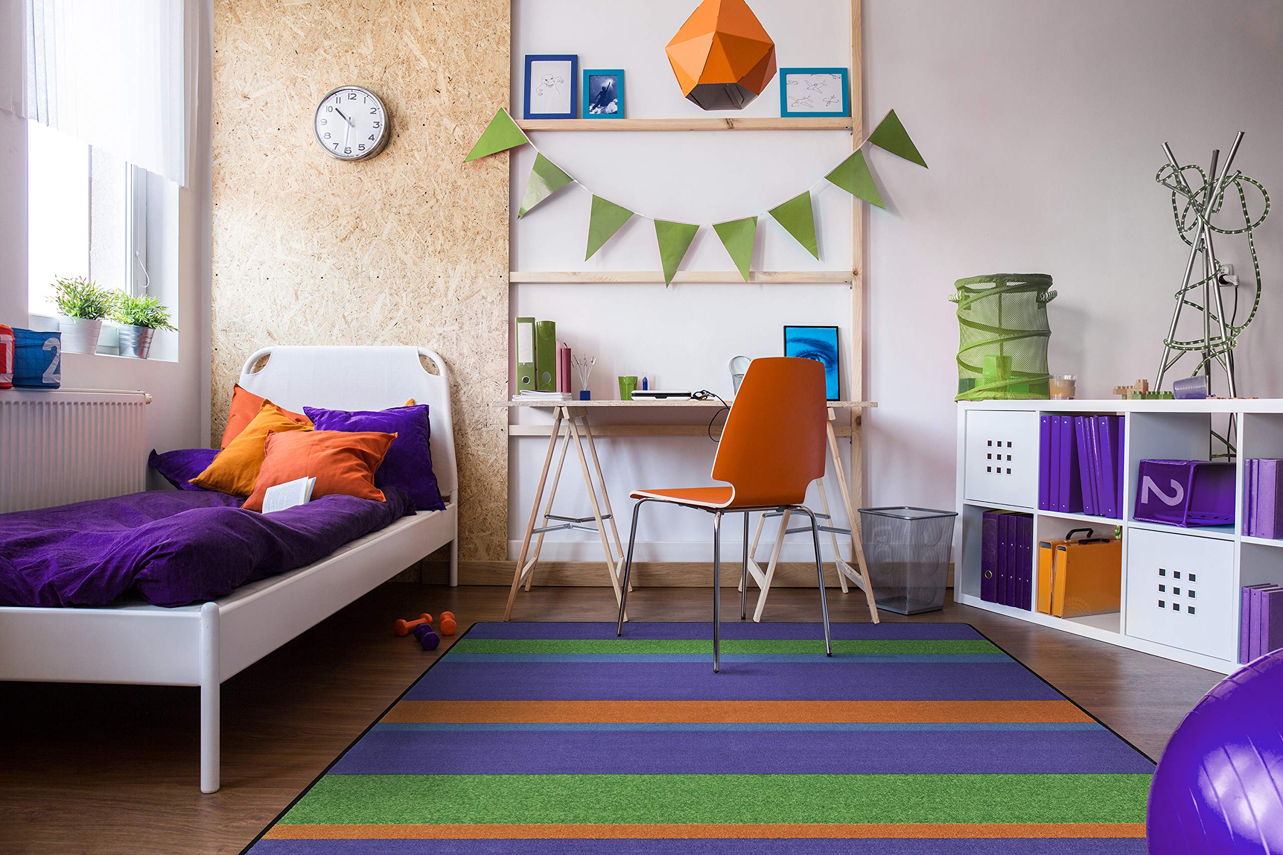 Joy Carpets Kid Essentials Straight and Narrow Teen Area Rugs - 5'4
