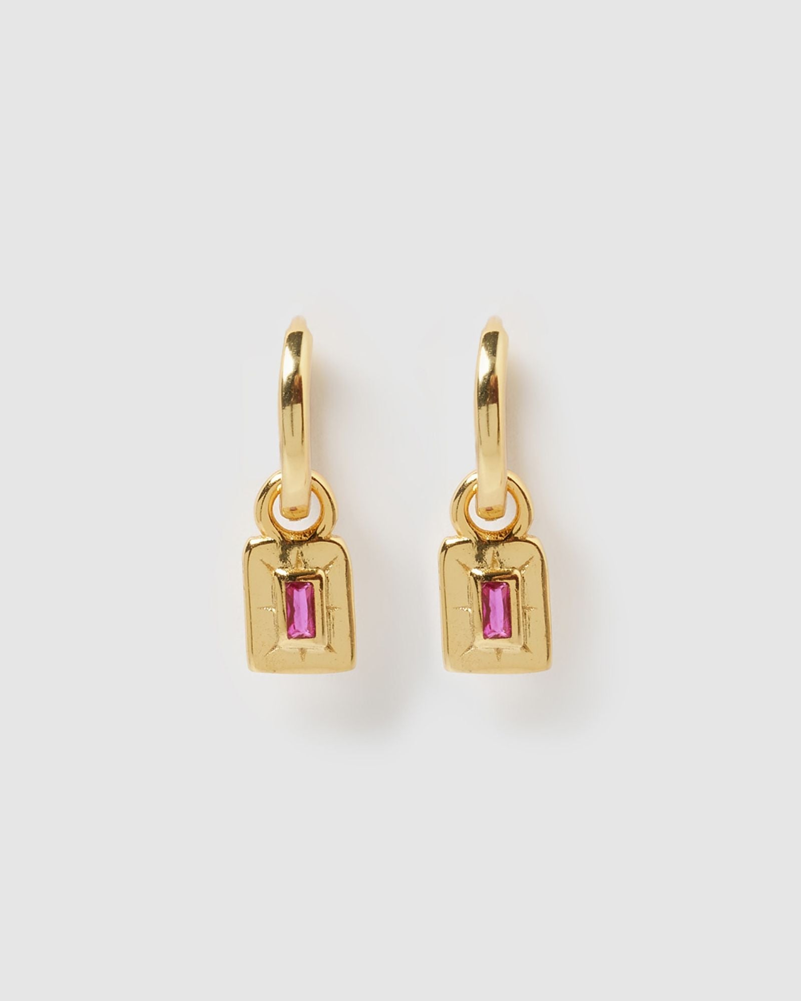 Izoa Cairo Huggie Hoop Earrings in Gold & Pink - Perfect for Everyday Wear, Parties & Gifts