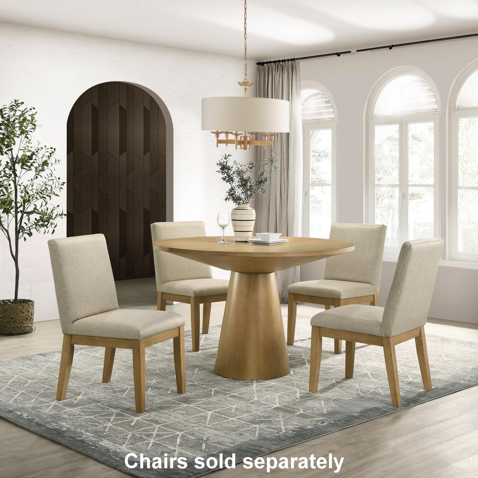 Rocco Contemporary 48-Inch Pedestal Dining Table - Modern Round Kitchen Table for Small Spaces, Perfect for Apartments, Breakfast Nooks & Cozy Dining Rooms