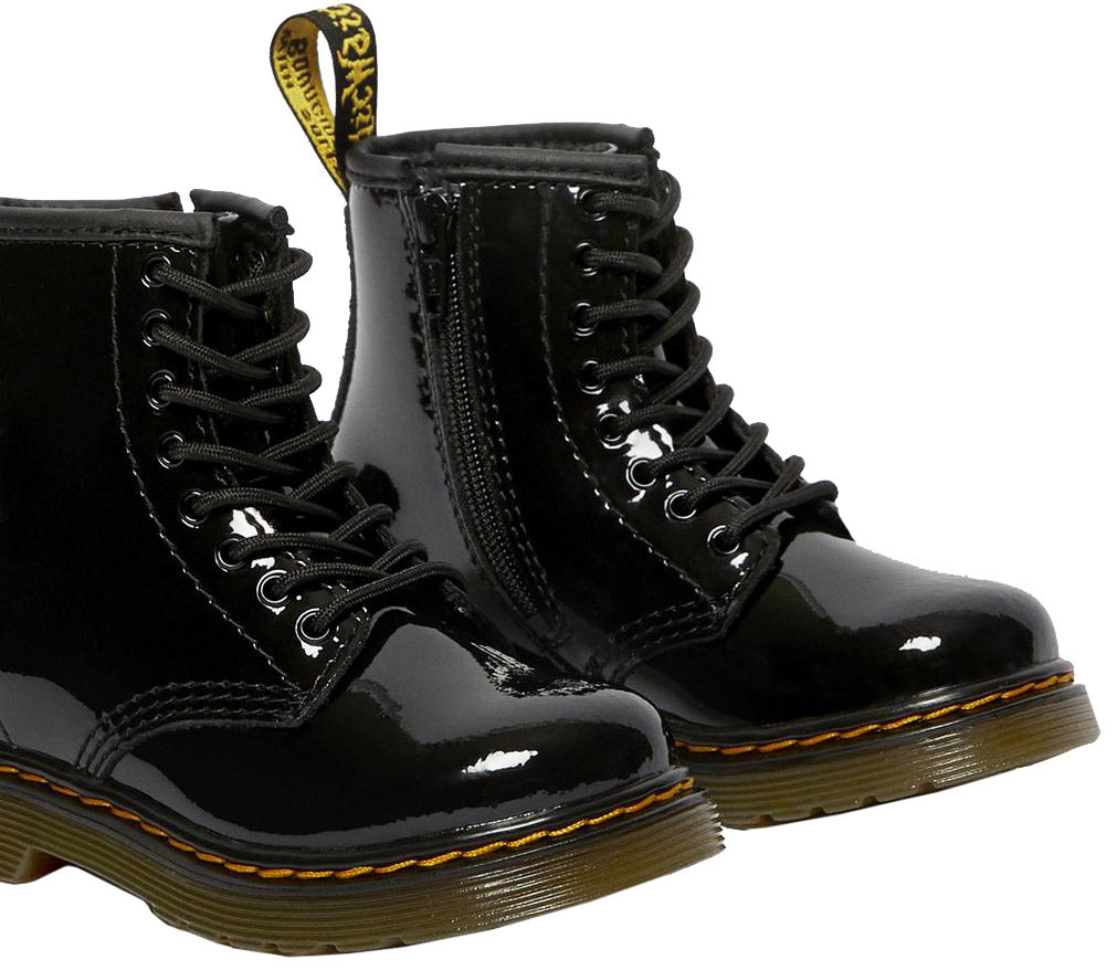 Dr. Martens 1460 Patent Leather Brooklee Boots for Toddlers - Shiny Black Kids Ankle Boots for Boys & Girls - Perfect for School, Playdates & Outdoor Adventures