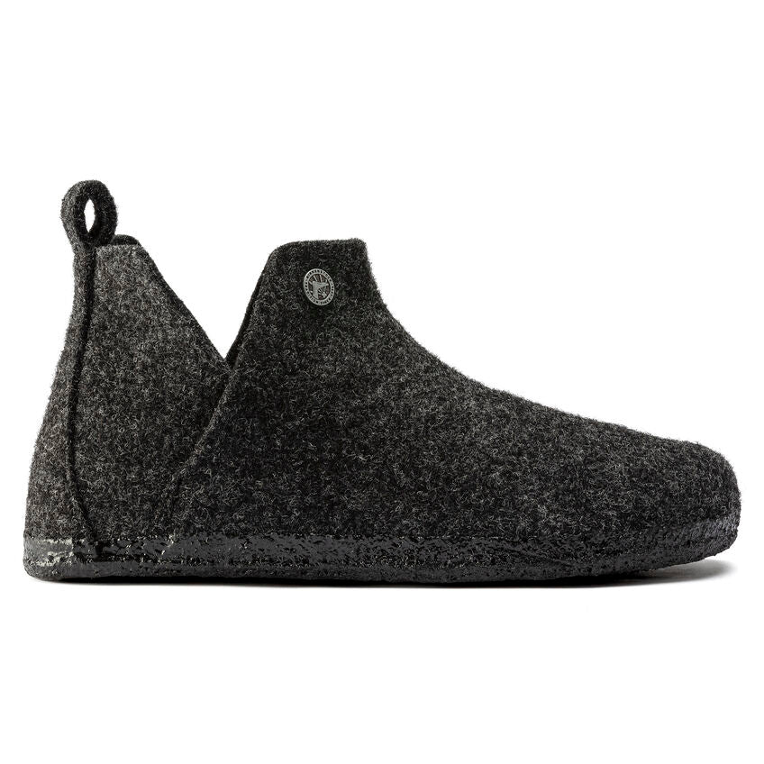 Birkenstock Andermatt Shearling Wool Felt Slippers for Women & Men - Cozy Indoor/Outdoor House Shoes - Warm Winter Home Comfort with Premium Wool Lining - Anthracite Grey