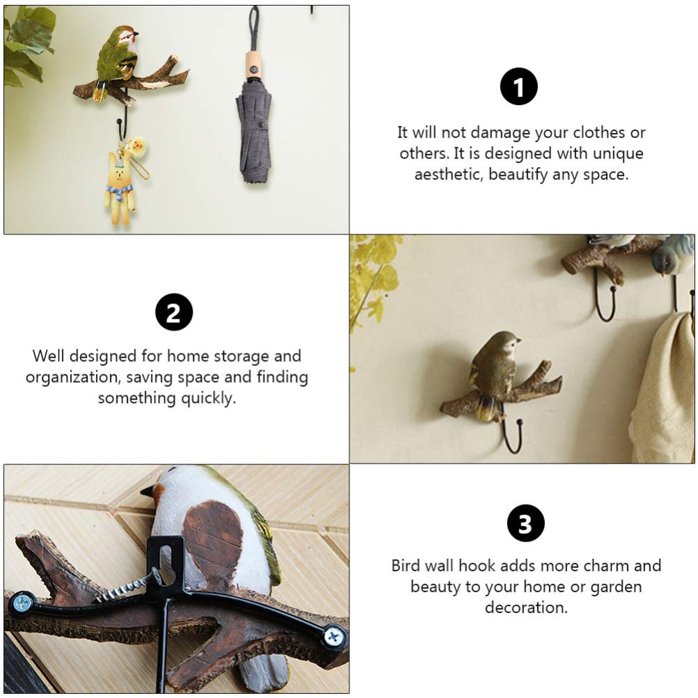 Stylish Bird-Shaped Wall Hook - Decorative Coat & Hat Hanger - Durable Resin Wall Mounted Hook for Entryway, Bedroom, or Bathroom Organization