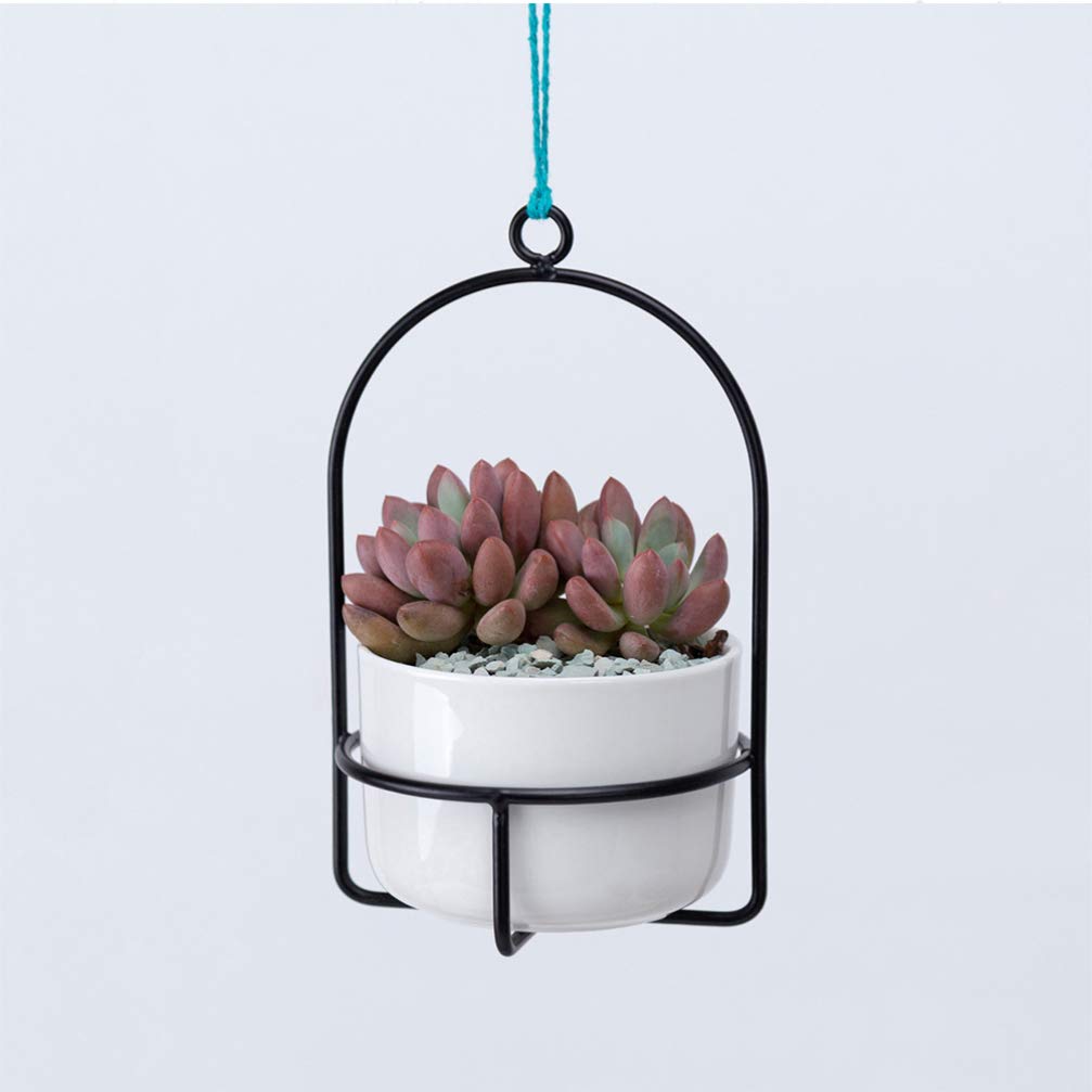 Cabilock Artificial Faux Plants Set - Metal Cactus Wall Hanging Planter, Indoor Hanging Decor with Chic Flower Pot for Home, Office & Garden Decor | Perfect for Living Room, Bedroom, Balcony & Patio