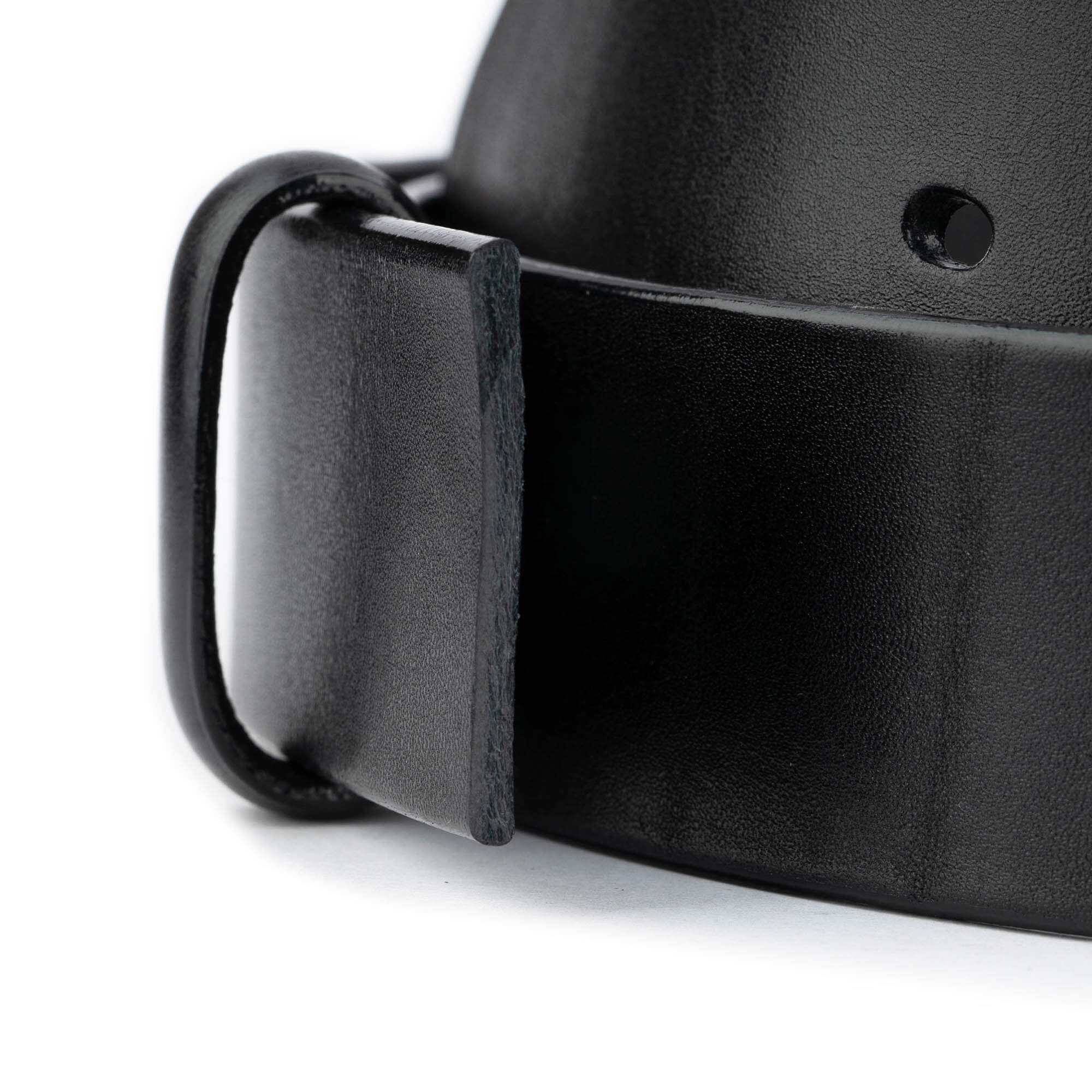 4.0 cm Black Full Grain Leather Belt Strap for Ferragamo Buckles Replacement - Men's Premium Dress Belt for Business & Formal Occasions