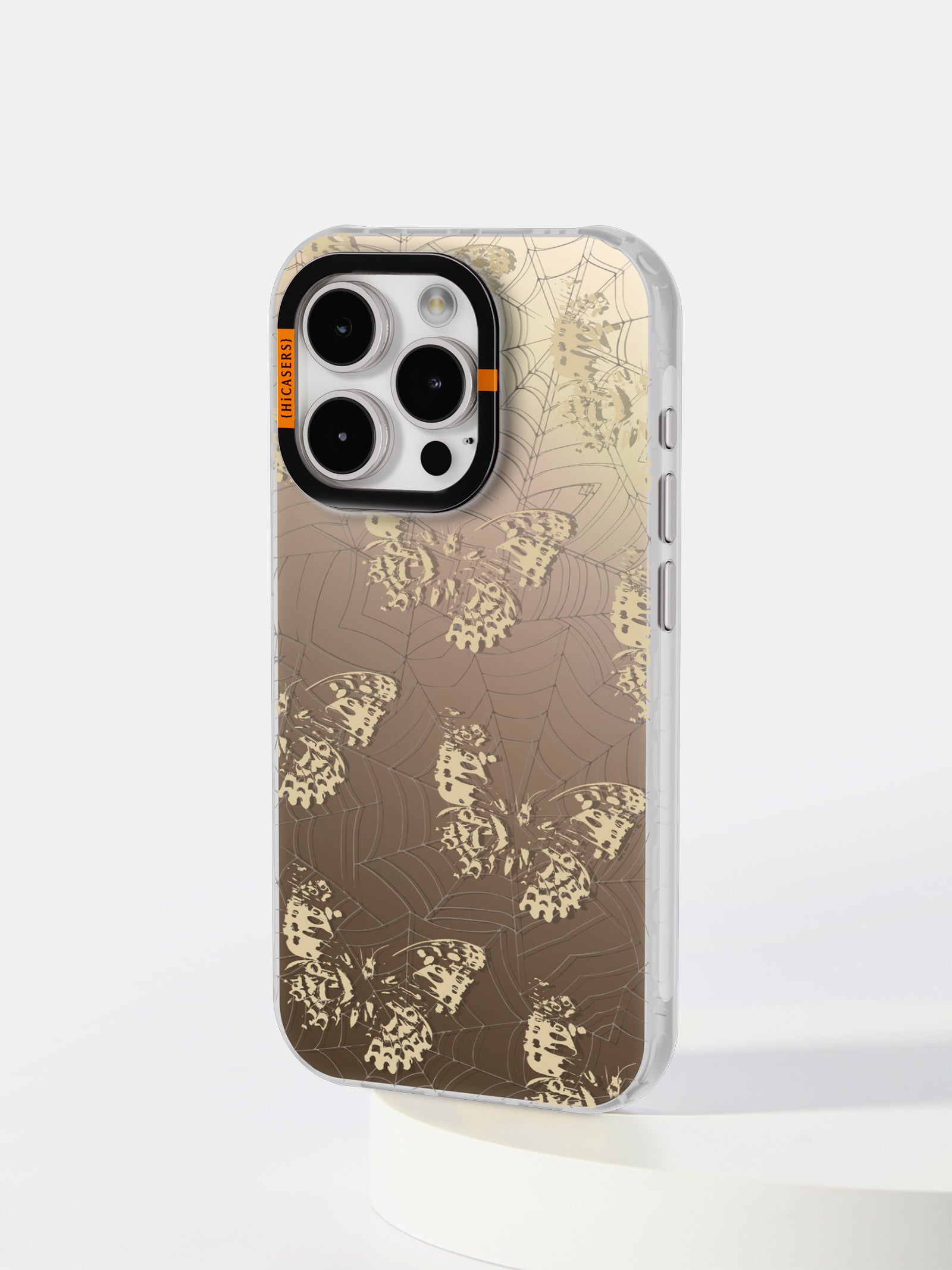 Iridescent Butterfly Mirror Case - Brown | Elegant & Stylish Phone Cover for Women | Perfect Gift for Birthday, Anniversary & Special Occasions