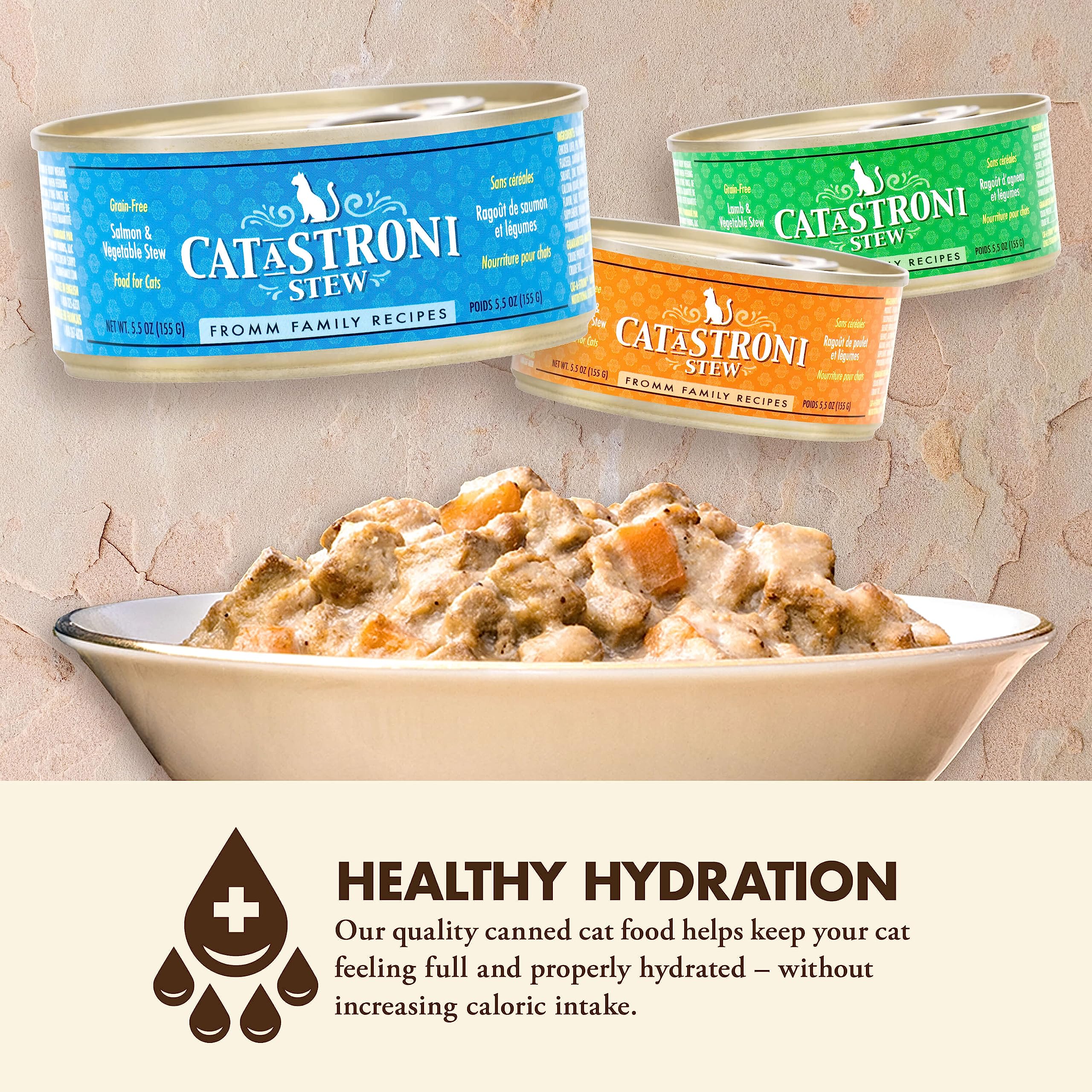 **Fromm Cat-A-Stroni Salmon & Vegetable Stew Wet Cat Food - Premium Grain-Free Recipe - Case of 12 (5.5 oz Cans) - Healthy Meal for Adult & Senior Cats - Perfect for Picky Eaters & Digestive Health**
