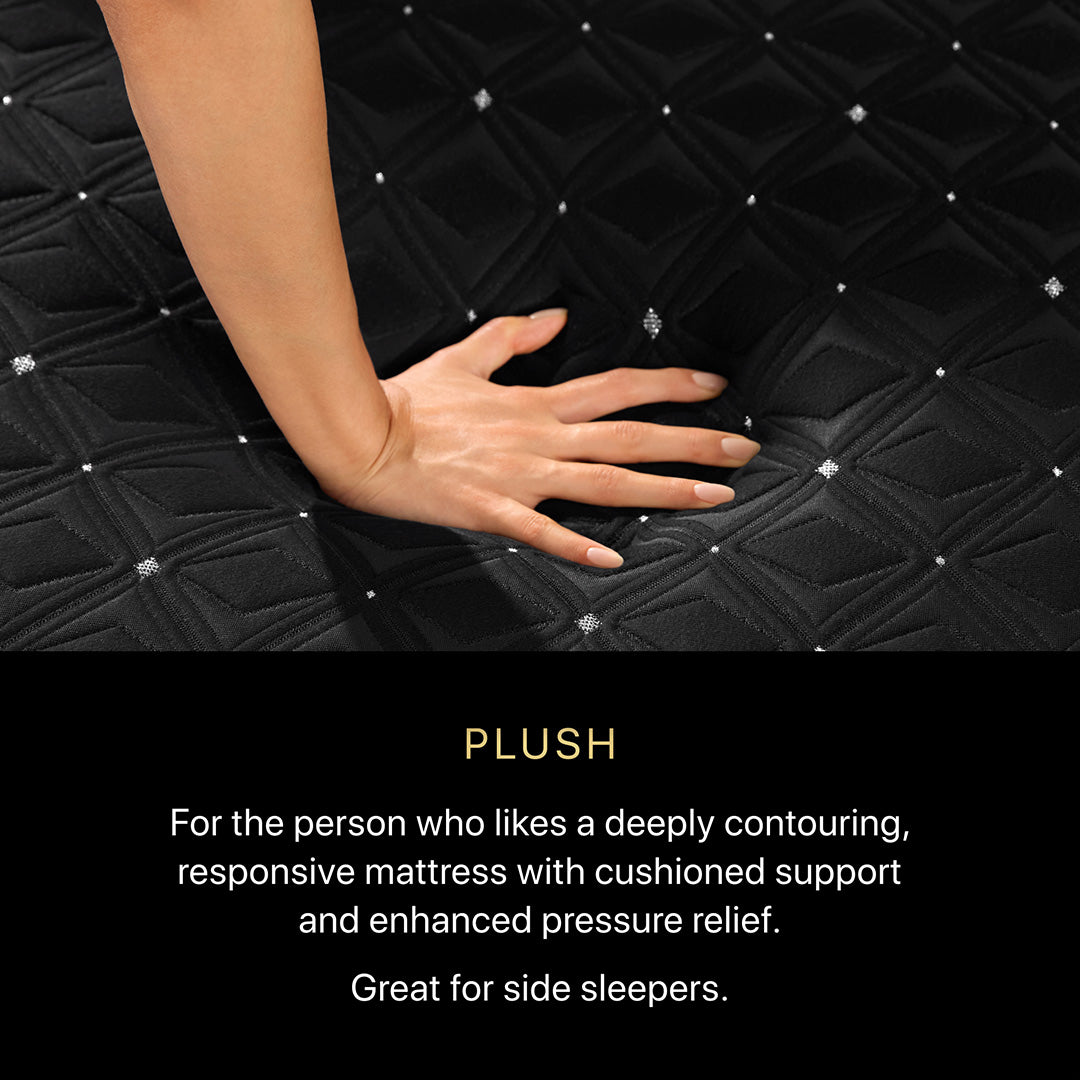 Beautyrest Black Series 3 Plush Hybrid Mattress - Premium Queen Size Cooling Gel Memory Foam & Pocketed Coil Support for Back Pain Relief - Perfect for Master Bedroom, Guest Room & Luxury Hotel Suites