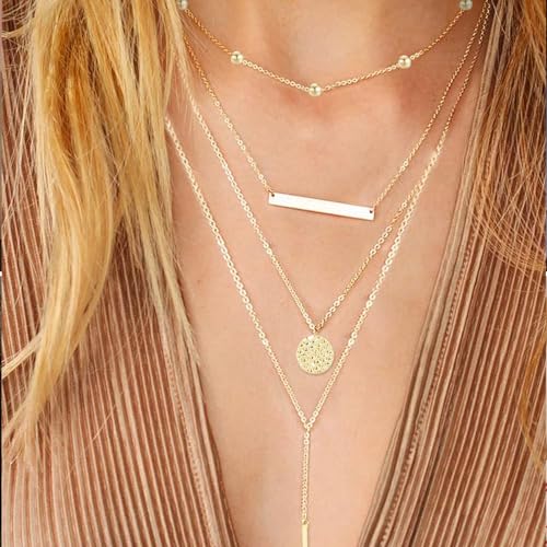 A:4 layer Necklace Gold