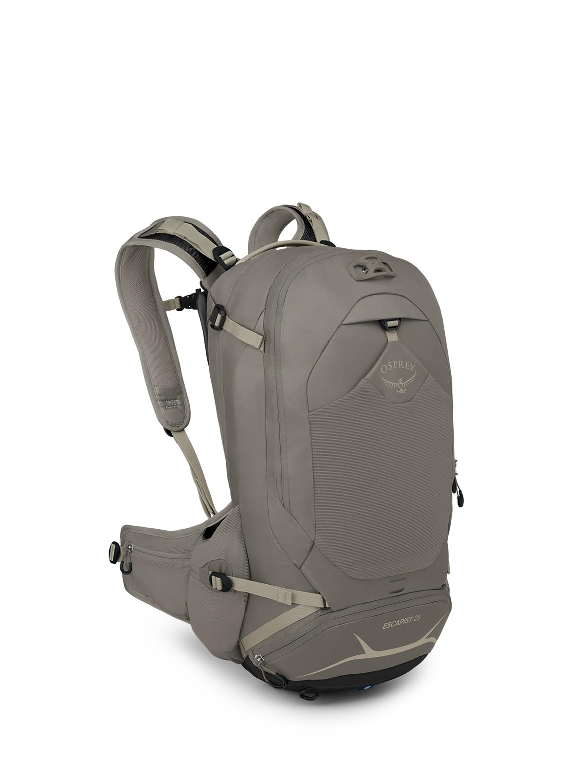 Osprey Escapist 25L Bike Backpack for Men & Women - Lightweight Hiking Daypack with Hydration Compatible - Perfect for Cycling, Commuting & Outdoor Adventures (Tan Concrete, Small/Medium)