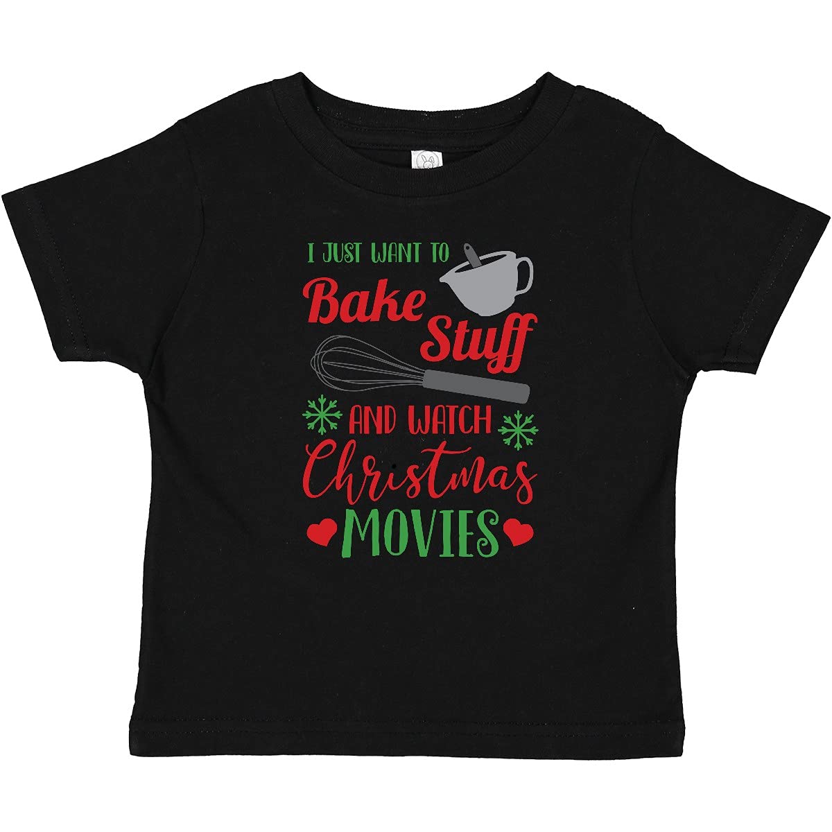 Inktastic 'I Just Want to Bake Stuff and Watch Christmas Movies' Cute Baby T-Shirt - Perfect for Holiday Family Photos & Cozy Christmas Celebrations