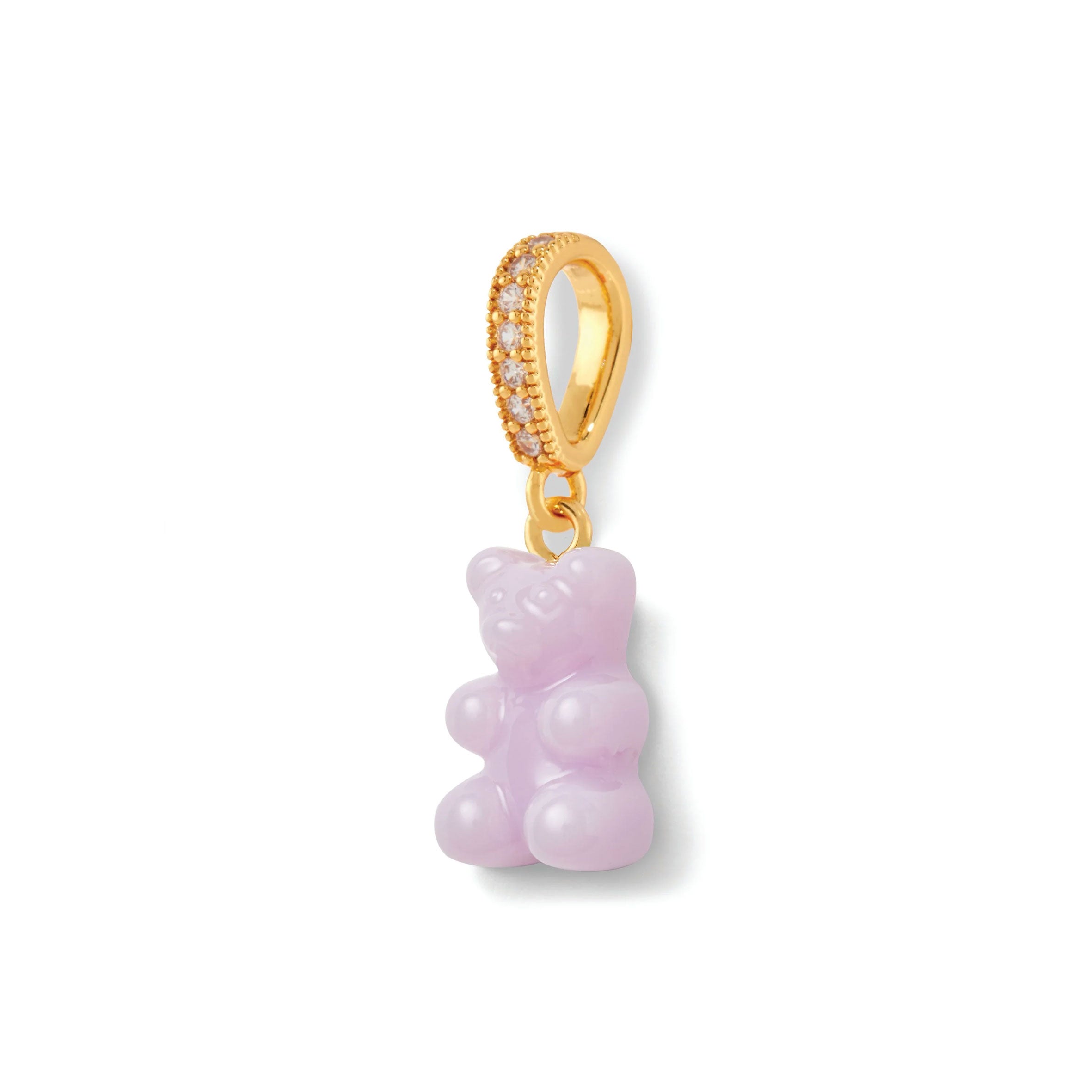 Nostalgia Bear Glossy Pendant Necklace with Crystal Gold Connector - Perfect for Gifts, Anniversary & Everyday Elegant Jewelry
