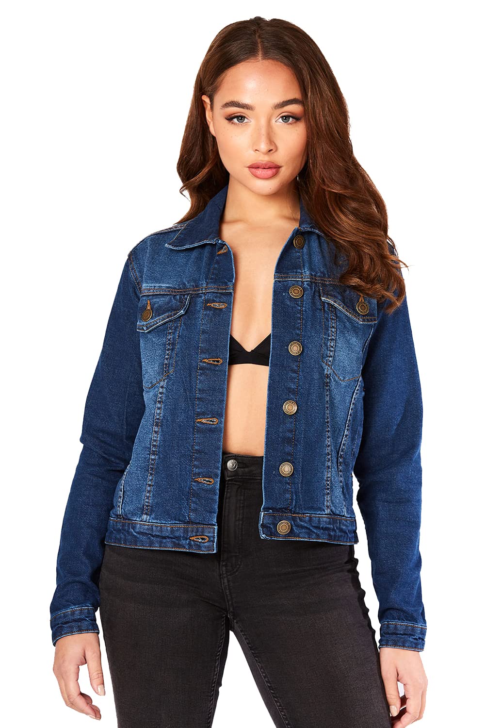 Women's Denim Jacket - 100% Cotton Jean Jacket in Regular & Plus Sizes with Adjustable Waist - Lightweight Summer Jacket for Casual Outfits, Outdoor Activities & Travel