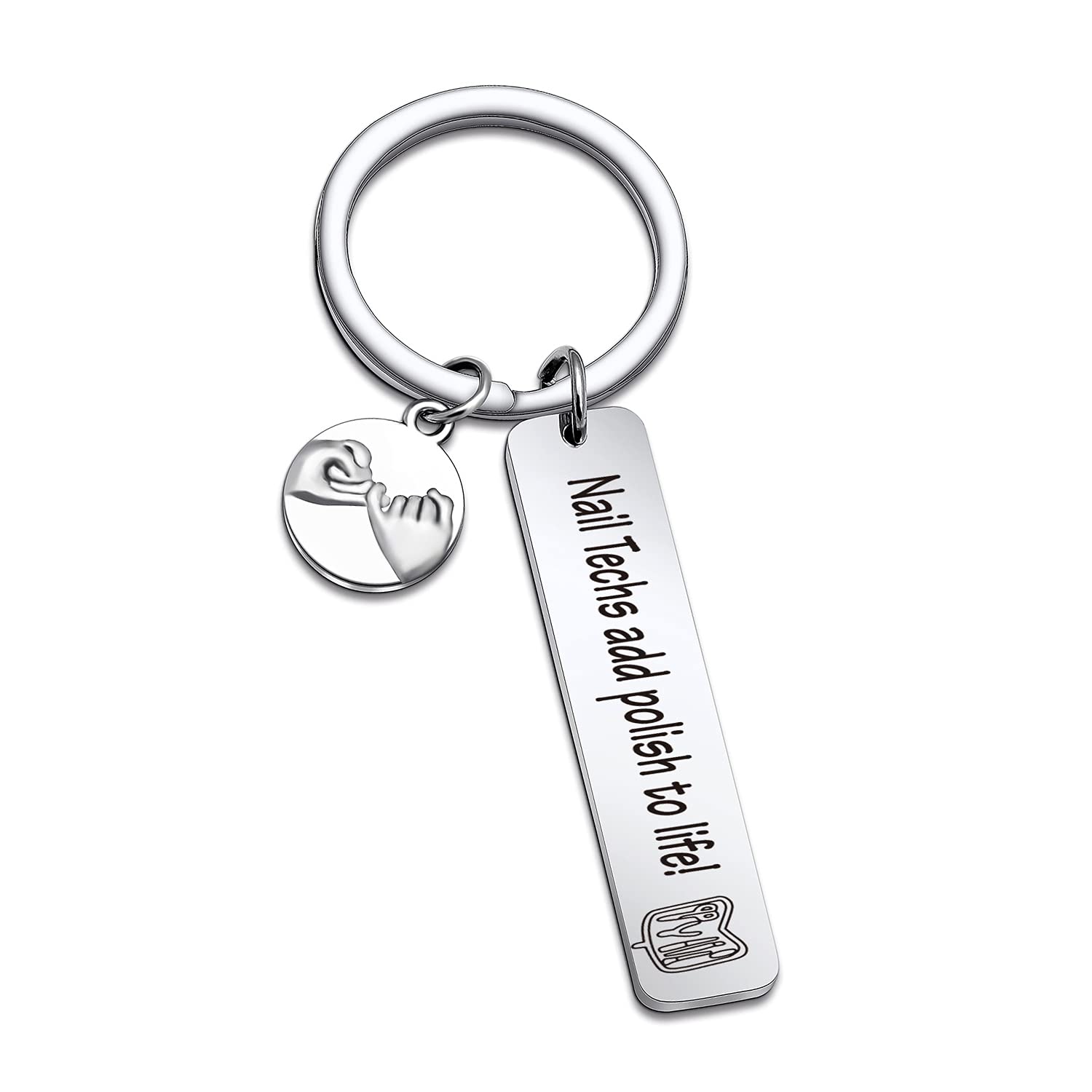 RSZOTW Nail Technician Keychain - Stylish Cosmetology Jewelry Gift for Manicurists, Nail Stylists & Beauty Professionals - Perfect Thank You Gift for Nail Techs - Great for Salons, Spas & Cosmetology Graduation Gifts