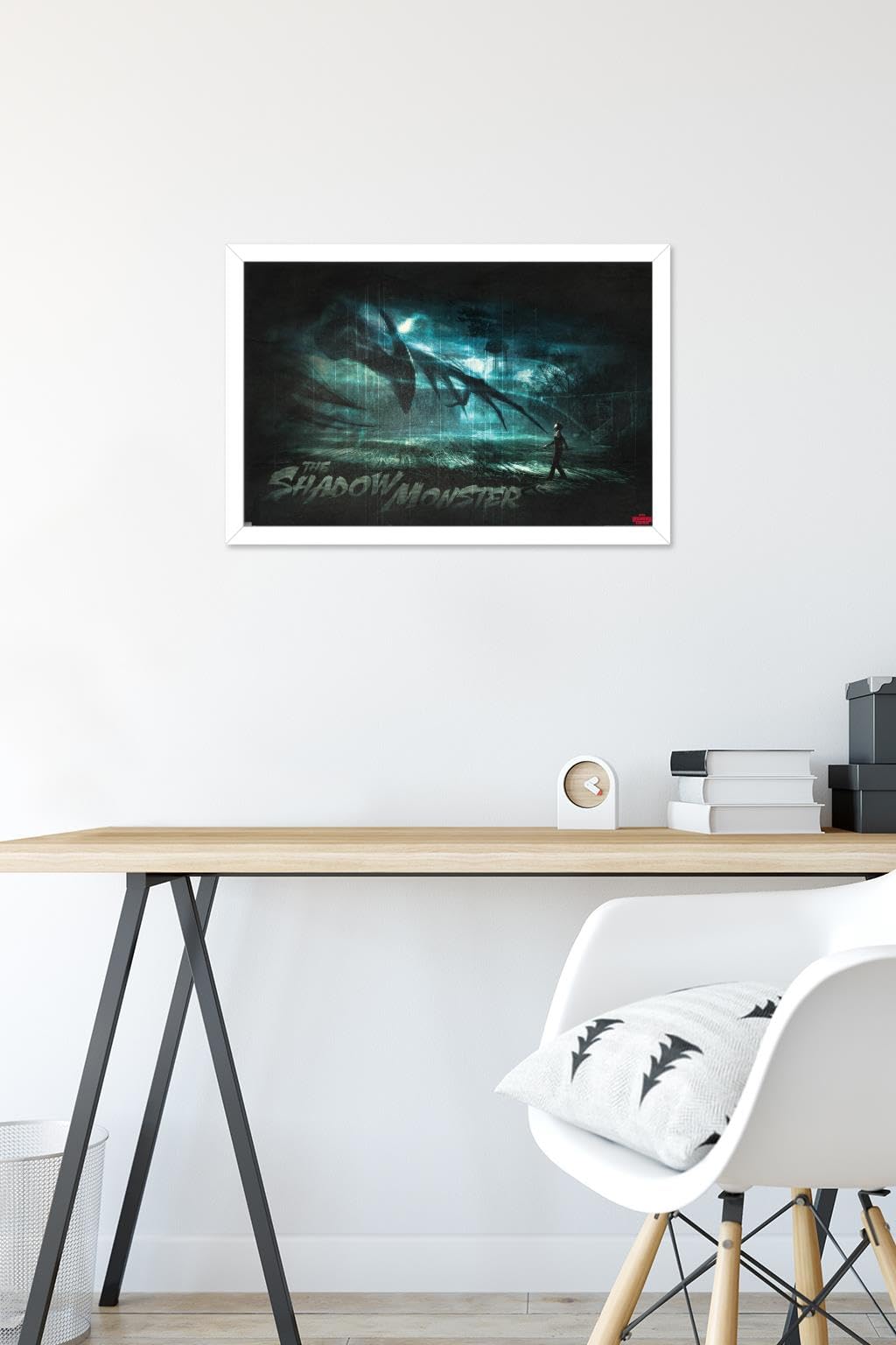Trends International Netflix Stranger Things 3 - The Shadow Monster Wall Poster 14.725x22.375 Inches, White Framed Version - Perfect for Bedroom Decor, Home Theater, and Gift for Fans