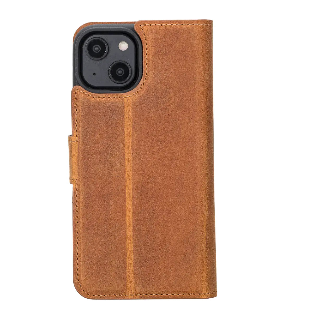 Premium Camel Brown Genuine Leather Wallet Case for iPhone 14 - Slim Protective Cover with Card Slots | Perfect for Everyday Use, Travel & Business (iPhone 14/2022 Model)