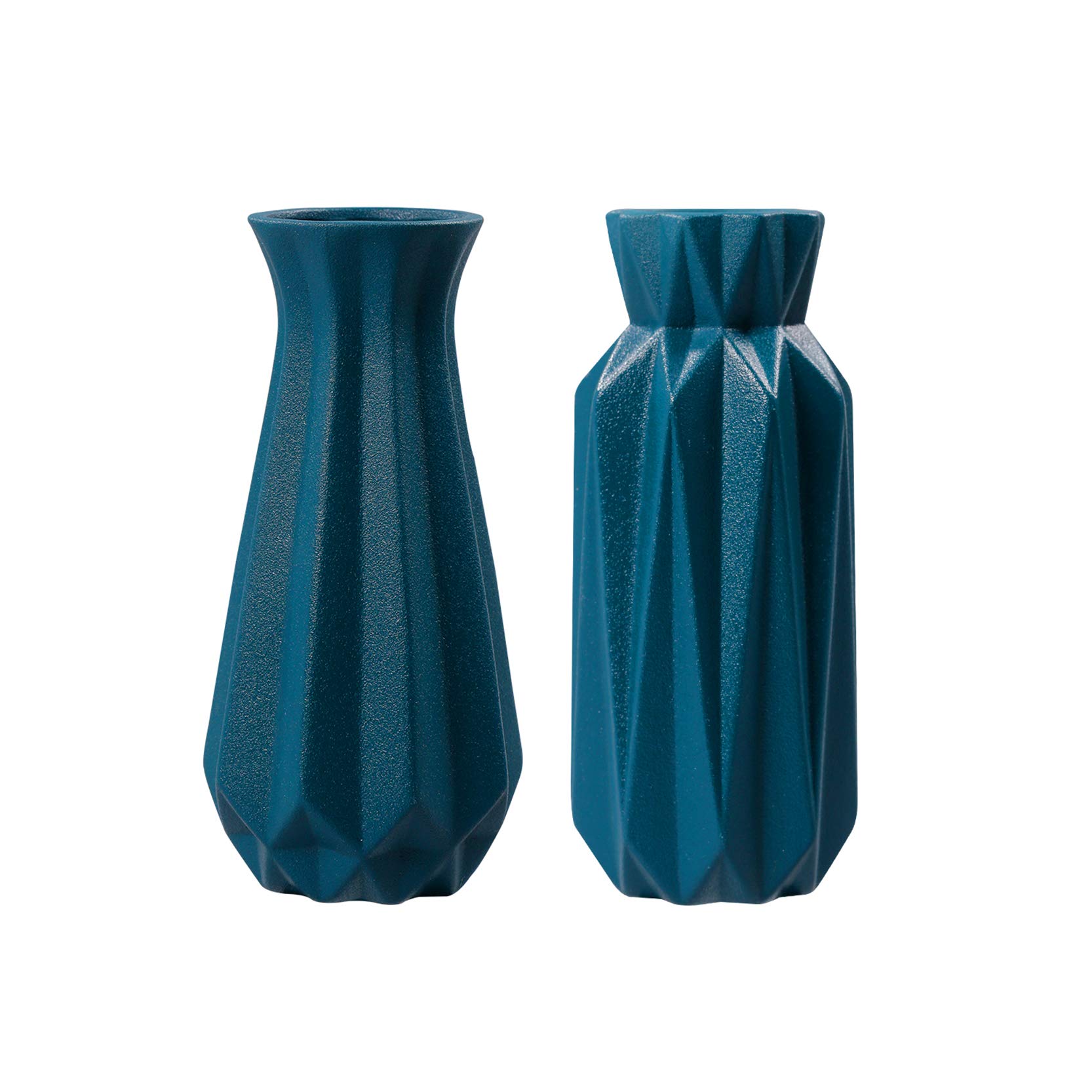 Modern Ceramic Flower Vase Set of 2 - Blue Handcrafted Home Decor for Living Room, Dining Table & Wedding Centerpieces - Perfect for Fresh Flowers, Artificial Plants & Interior Design