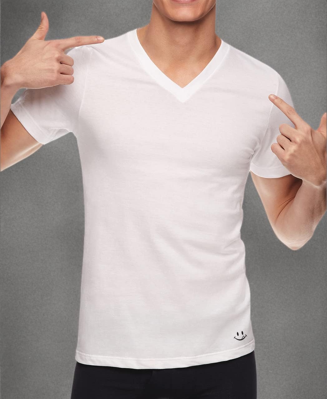 JOE BOXER Men's V-Neck Undershirts 4-Pack - Soft Cotton Plain T-Shirts for Casual Wear & Layering - Perfect for Everyday Comfort & Workout