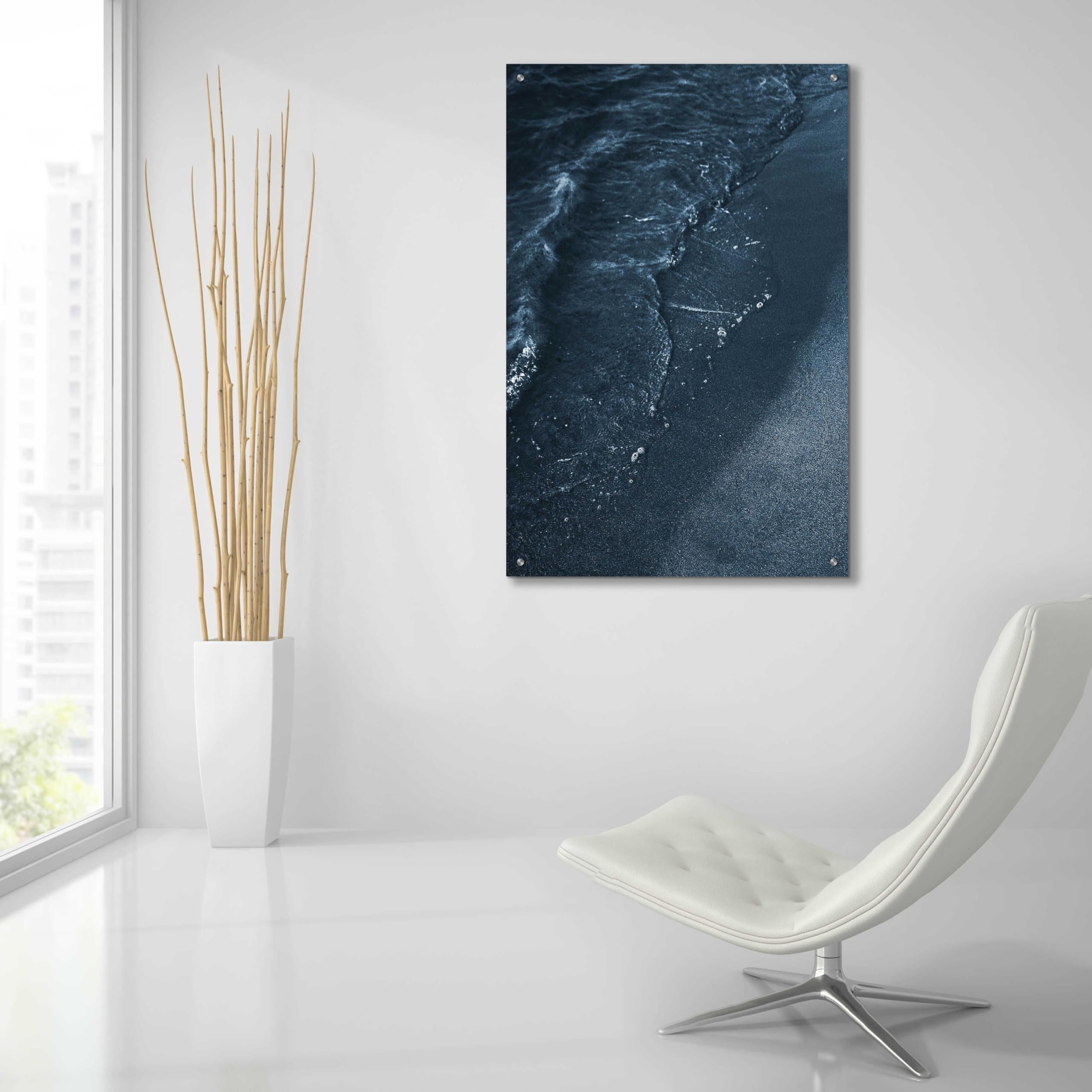 Epic Art 'Blue Beach' by Design Fabrikken - Premium Acrylic Glass Wall Decor 24x36 Inches - Perfect for Living Room, Bedroom & Office Decor