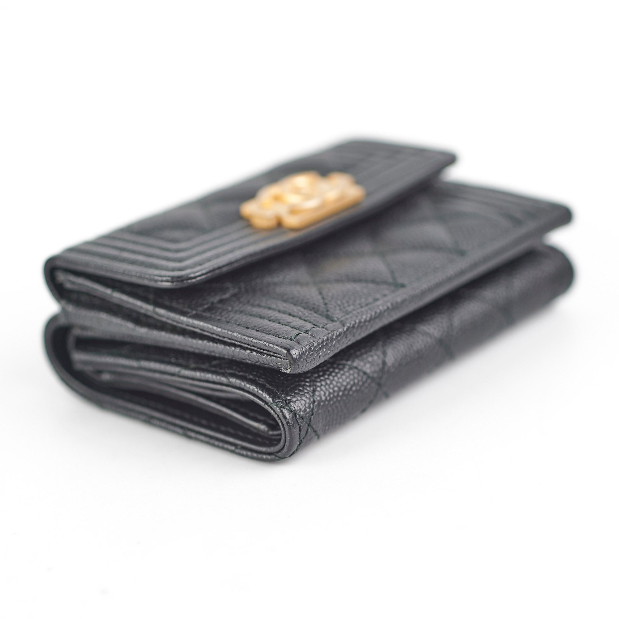 Chanel Boy Caviar Leather Wallet for Women - Luxury Designer Card Holder & Coin Purse - Perfect for Everyday Use, Travel, and Special Occasions