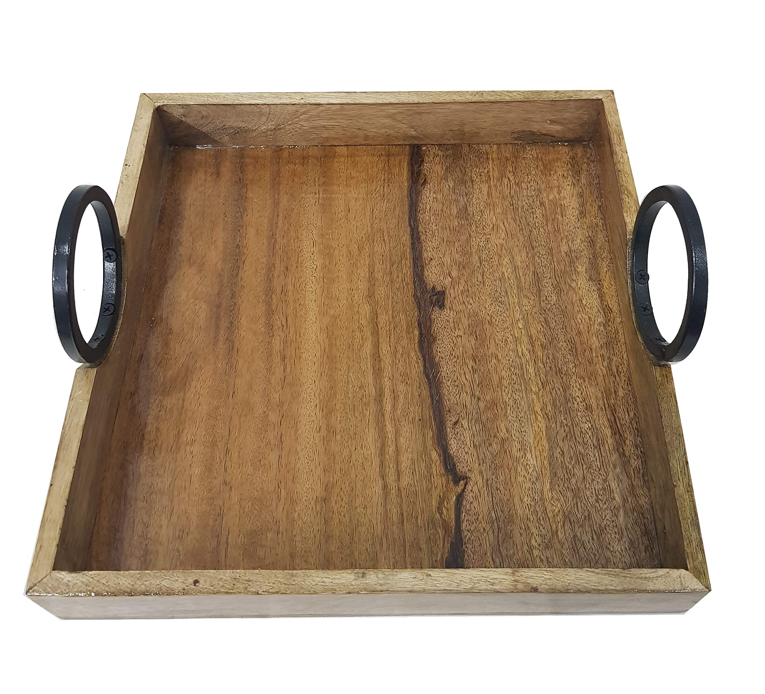 Handmade Rustic Wooden Serving Trays - Food & Drink Serving Platter, Table Centerpiece, Kitchen Organizer for Coffee, Dining & Living Room | Perfect for Entertaining, Home Decor & Gift Giving