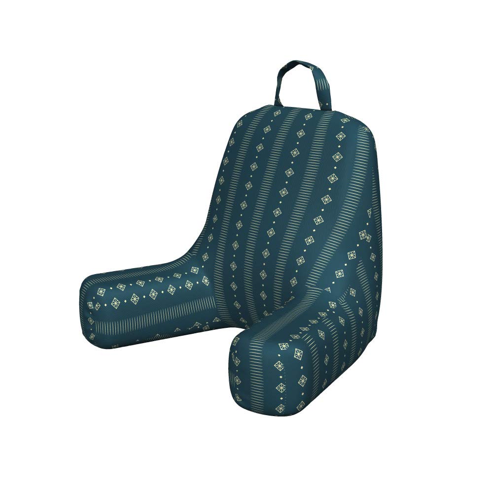 Ambesonne Teal Yellow Reading Pillow with Back Pocket - Dorm Essentials for Comfortable Reading