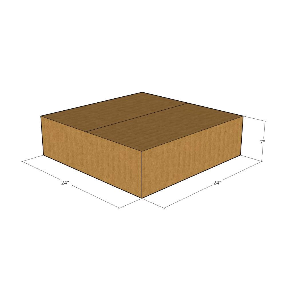 24x24x7 Inch Heavy Duty Corrugated Moving Boxes - 32 ECT Strength (100 Pack) | Shipping Boxes for Business, Office & Home Use | Perfect for Packing, Storage & Moving Supplies